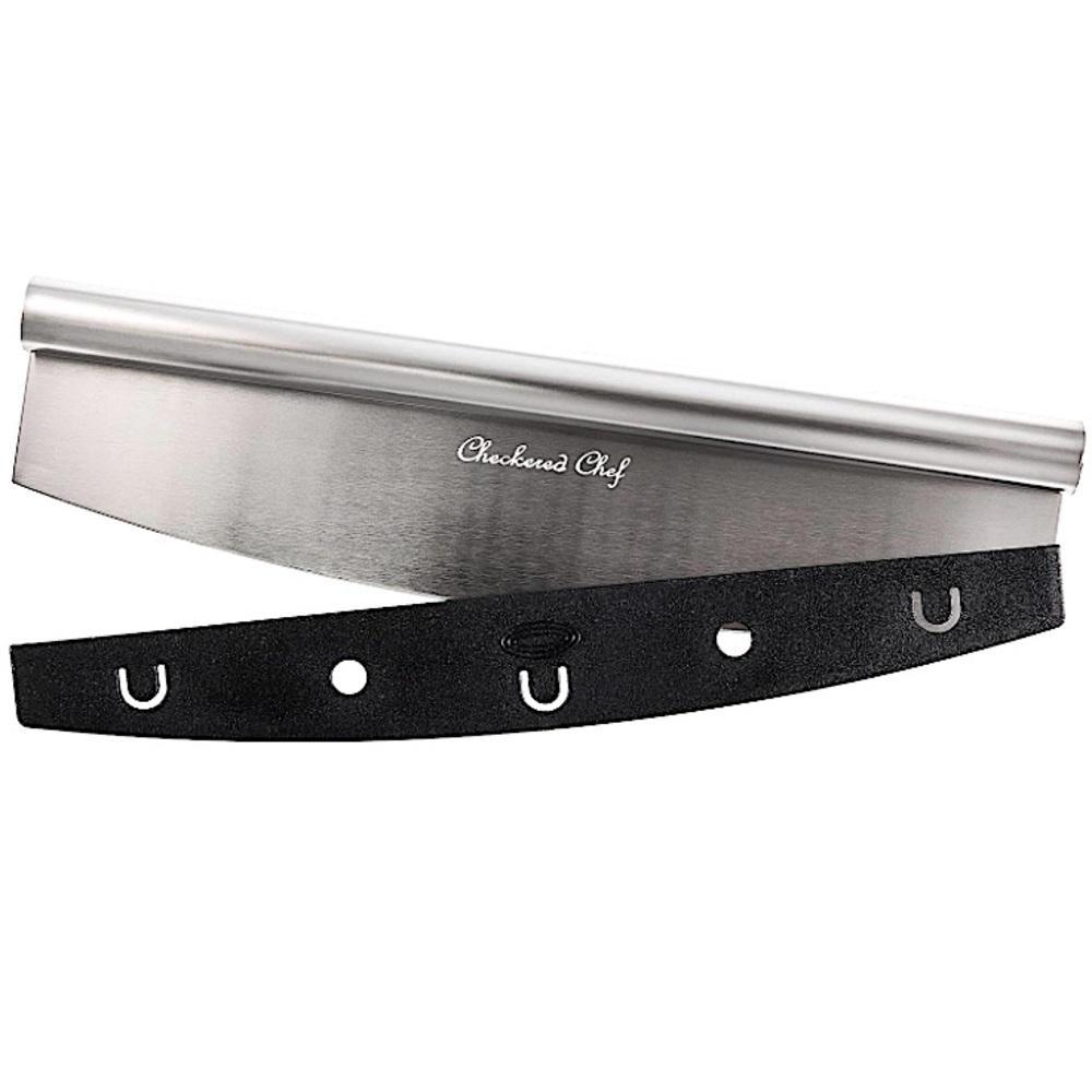 Checkered Chef Pizza Cutter Sharp Stainless Steel Rocker Blade with Blade Sheath